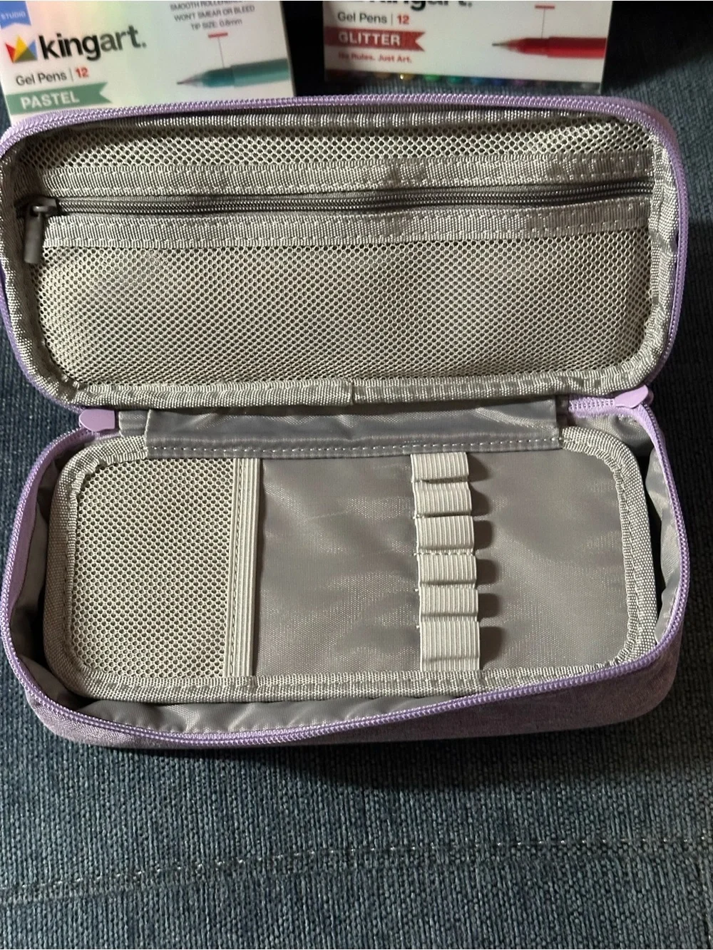 King Art Glitter Gel Pens & Wemate Pencil Case/Organizer